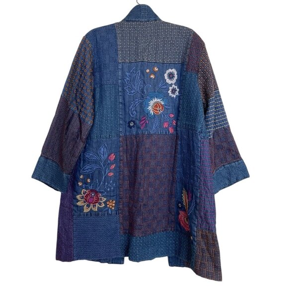 Johnny Was Jacket Womens Size Medium M Didiana Patchwork Kimono Embroidered $550 - Picture 4 of 11